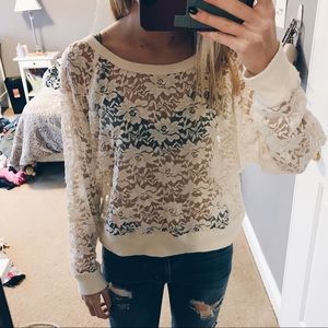 White lace sweater